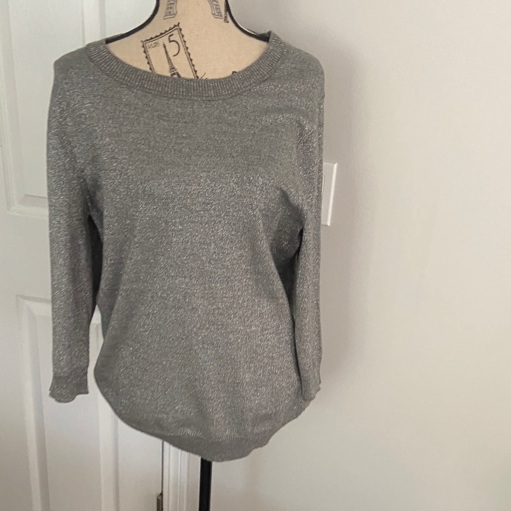 New York & Company Metallic Gray Sweater sizeXL